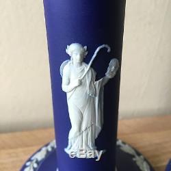 Lovely Early Wedgwood Jasperware Pair of Candlesticks Classical Figures