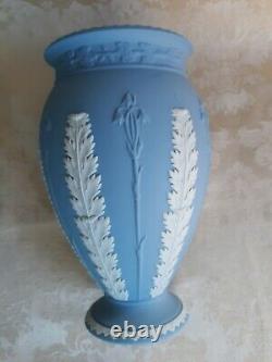 Lovely Pair Of Wedgwood Blue Jasper Ware 8 Bountiful Vases