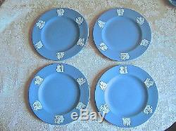 Lovely Wedgwood Blue Jasperware Demitasse Set With 4 Cups 4 Saucers 4 Plates