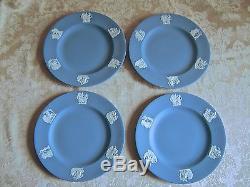 Lovely Wedgwood Blue Jasperware Demitasse Set With 4 Cups 4 Saucers 4 Plates