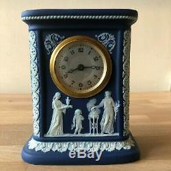 Lovely Wedgwood Jasperware Dark Blue 19th cent. Mantle Clock