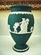 Lovely Wedgwood Spruce Green Jasper Ware 7 3/4 Pedestal Vase Mint