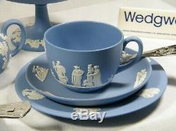 Magnificent Wedgwood Blue Jasper Ware Afternoon Tea for two, Stunning