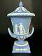 Magnificent Wedgwood Blue Jasperware Ceramic Urn/vase Campagna Mythological 12h