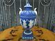 Miniature Wedgwood Blue Jasperware Dancing Hours Bacchus Heads Urn Vase C. 1880