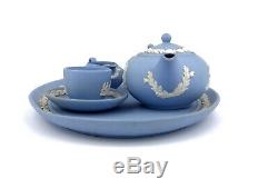Miniature Wedgwood Jasperware Tea Set Powder Blue