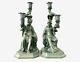 Modern Wedgwood & Bentley Black Jasper Diana & Minerva Figural Candle Holders