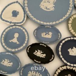 Multicoloured jasperware plates 17 in total