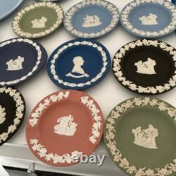 Multicoloured jasperware plates 17 in total