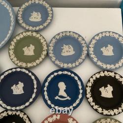 Multicoloured jasperware plates 17 in total