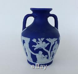 Nice Wedgwood Cobalt Blue Jasper Ware Vase, 5 Portland