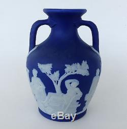 Nice Wedgwood Cobalt Blue Jasper Ware Vase, 5 Portland