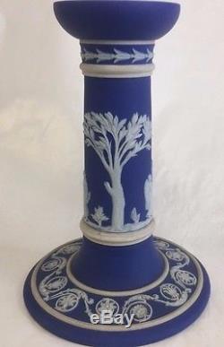 Old Wedgwood Jasperware Royal Cobalt Blue 5 1/4 Candlestick