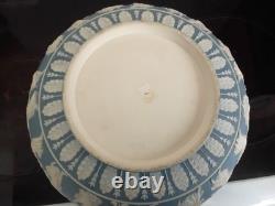 PRESTIGE EX LARGE WEDGWOOD BLUE JASPERWARE JASPER DANCING HOURS SLIPWARE 10 ins