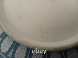 PRESTIGE EX LARGE WEDGWOOD BLUE JASPERWARE JASPER DANCING HOURS SLIPWARE 10 ins