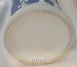 Pair Wedgwood Jasperware Cobalt Blue Spill Vases Large 7.5 Beautiful Ex Cond