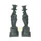 Pair Of Wedgwood Black Basalt Figural Candlestick Pomona And Ceres
