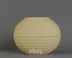 Pair of vintage Wedgwood Interiors Beehive Vases Primrose Yellow Jasperware