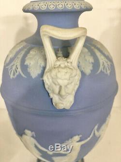 Pr 11 Wedgwood Blue Jasperware Lidded Urns Vases Dancing Hours Pottery England