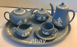 Private Listing Both Pink & Blue Wedgwood Mini Tea Sets Jasperware