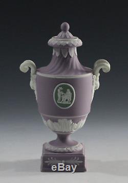 RARE EARLY 19th CENTURY WEDGWOOD (ONLY) JASPERWARE THREE-COLOR MINIATURE URN