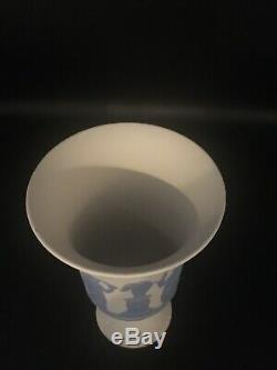 RARE Large Wedgwood Reverse Blue And White Trumpet Vase 7 1/2 H