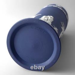 RARE Tall (21cm) Wedgwood Jasperware Portland Blue Spill Vase'75