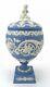 Rare Wedgwood Jasper Ware Lidded Vase / Urn With Putti Finial C. 1967