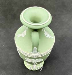 RARE WEDGWOOD SAGE GREEN JASPERWARE TROPHY VASE APPOLO & MUSES ENGLAND (1890s)