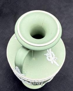 RARE WEDGWOOD SAGE GREEN JASPERWARE TROPHY VASE APPOLO & MUSES ENGLAND (1890s)
