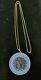 Rare Wedgwood Black, Lavender Medusa Jasperware Medallion Necklace 2 1/2w