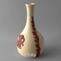 RARE Wedgwood Jasperware Handcrafted Vase in Primrose Yellow and Terracotta