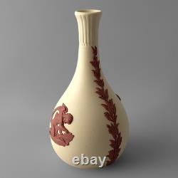 RARE Wedgwood Jasperware Handcrafted Vase in Primrose Yellow and Terracotta