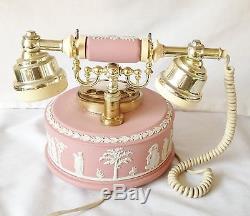 RARE Wedgwood Telephone Jasperware Pink Phone by Astral Fully Working