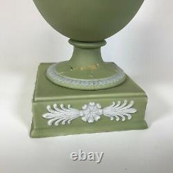 Rare 19th Century Yellowish Green Jasperware Urn With Drape Decoration