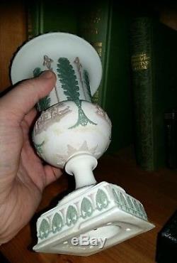 Rare Antique 19th C WEDGWOOD Urn Vase Tri-Color Jasper Ware