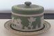 Rare Antique 19th Cent. Sage Green Jasperware Wedgwood Cheese/ Butter Dome