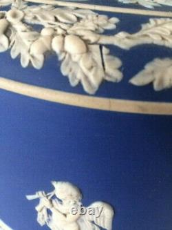 Rare Antique Wedgwood Blue Jasperware Cheese Dome and Platter