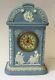Rare Antique Wedgwood Mantel Clock'tempus Fugit' Pale Blue Jasperware