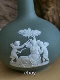 Rare Antique Wedgwood Vase Dark Sage Green Jasperware