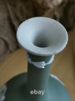 Rare Antique Wedgwood Vase Dark Sage Green Jasperware