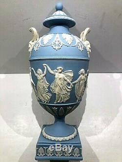 Rare C. 1864 Wedgwood Jasperware Blue Urn Campana Pedestal MINT AAS