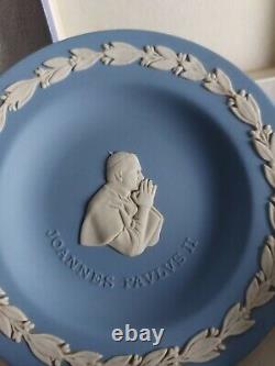 Rare Collectible Vintage Blue Jasper Ware Wedgwood Pope John Paul ll Pin Dish