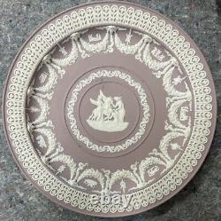 Rare Lilac English Wedgwood Jasperware AURORA Pegasus Trophy Plate Rams Heads