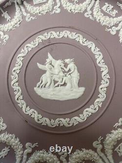 Rare Lilac English Wedgwood Jasperware AURORA Pegasus Trophy Plate Rams Heads