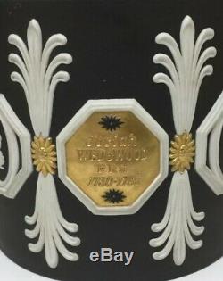 Rare Limited Edition Tri Colour Wedgwood Jasper Mug Black, White And Gold
