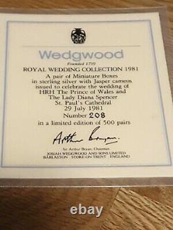 Rare Ltd Ed Wedgwood Silver Jasperware Royal Wedding Boxes 208/500 With C. O. A