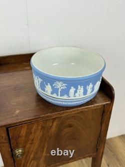 Rare Nineteenth Century Wedgwood Jasperware Jardiniere With Tray, Antique