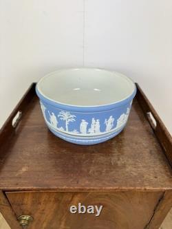 Rare Nineteenth Century Wedgwood Jasperware Jardiniere With Tray, Antique