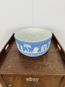 Rare Nineteenth Century Wedgwood Jasperware Jardiniere With Tray, Antique
